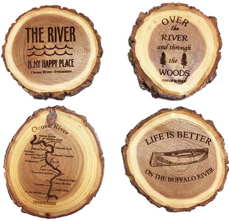 Custom Wooden Engraved Round Live Edge Magnets - Custom Wooden Magnets ...