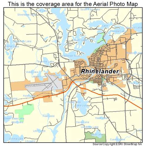 Aerial Photography Map of Rhinelander, WI Wisconsin