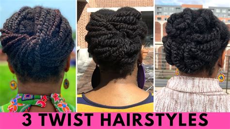 Top 3 Twist Styles| Easy Protective Styles for Natural Hair Growth (Two ...