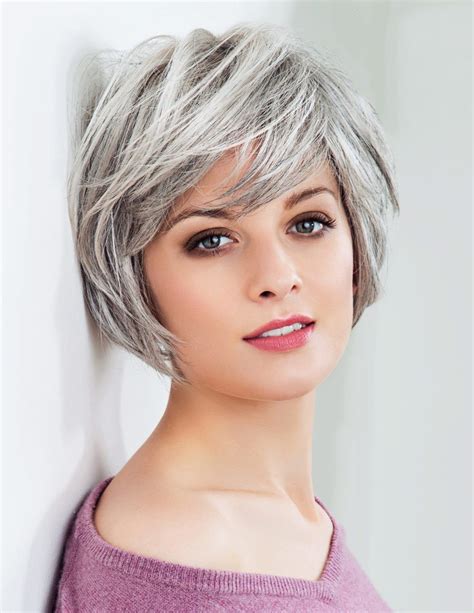 Fashion Chin Length Ladies Grey Hair Wig - Rewigs.com