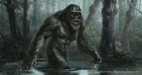 Honey Island Swamp Monster Bigfoot Art, Bigfoot Sasquatch, Swampland ...