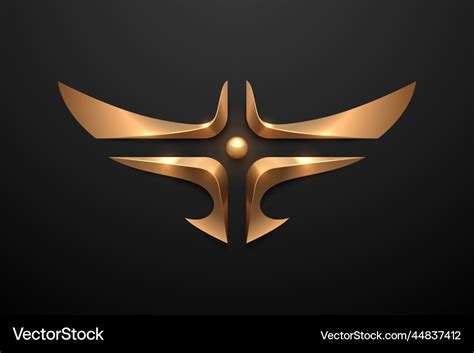 Golden geometric eagle silhouette Royalty Free Vector Image