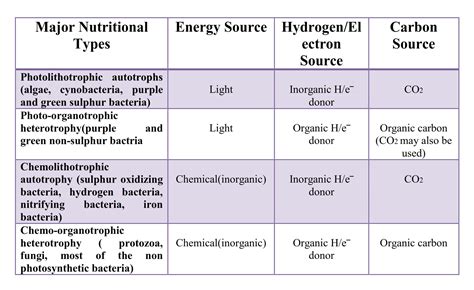 Nutritional Types of Microorganisms - Simplynotes | Simplynotes