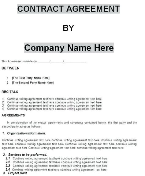 Business Manager Contract Template