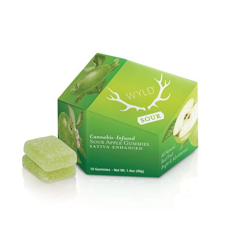 Sour Apple Sativa Enhanced Gummies | 100mg | WYLD | Gummies - Jane