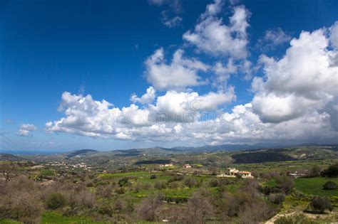 View of the Mountain Villages and Fields on the Island of Cyprus Stock ...