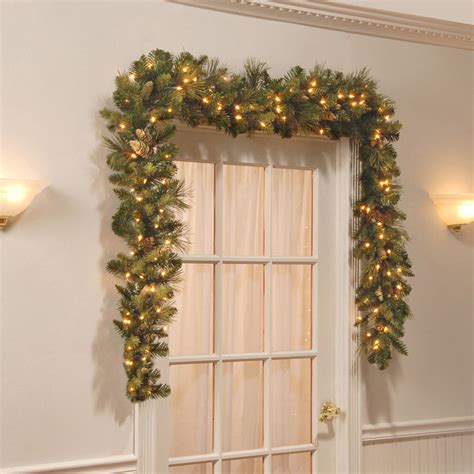 9' Pre-Lit Garland with 100 Warm Clear/White Lights