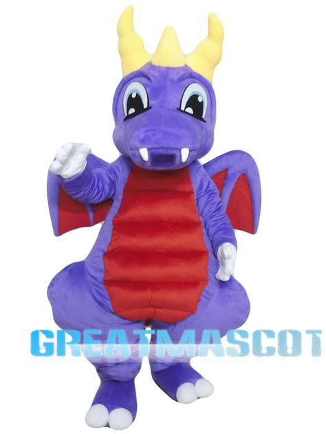 Purple Dragon Mascot Costume for Adults