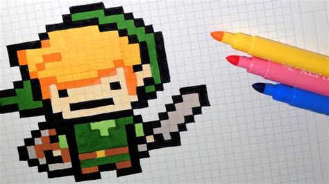 Pixel art Link | Dessin Facile, Modèle Difficile, Jeux Vidéos