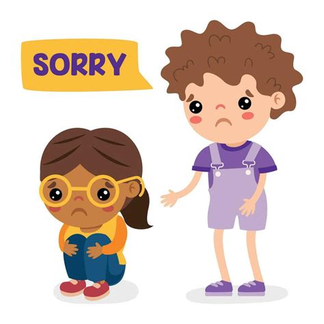 Cartoon Little Kid Saying Sorry 35585063 Vector Art at Vecteezy