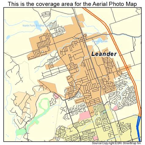 Aerial Photography Map of Leander, TX Texas