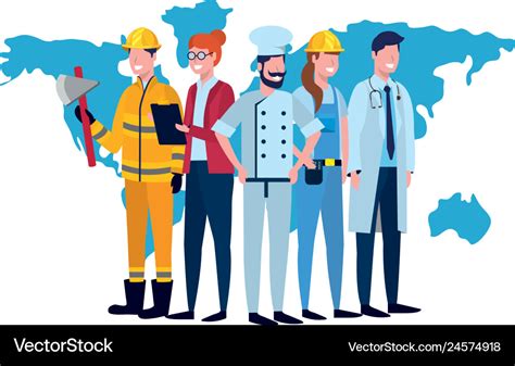 Labor day job cartoon Royalty Free Vector Image