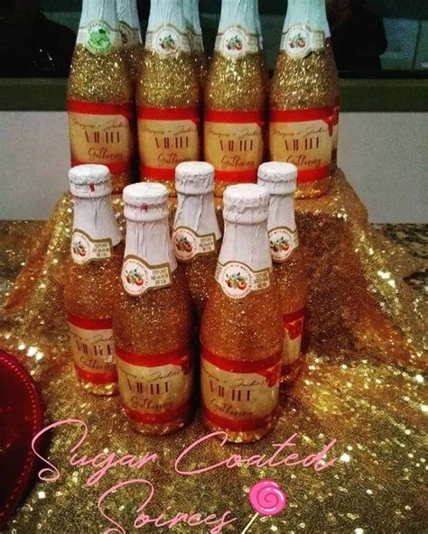 Gold Glitter Bling Sparkling Apple Cider Personalized Custom Wedding ...