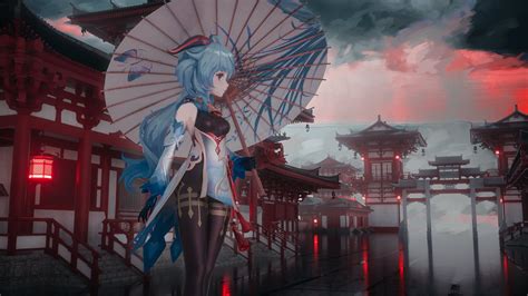 HD wallpaper: anime, anime girls, Ganyu (Genshin Impact), umbrella ...