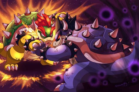 Bowser vs dark Bowser. | Super mario art, Bowser, Nintendo mario bros