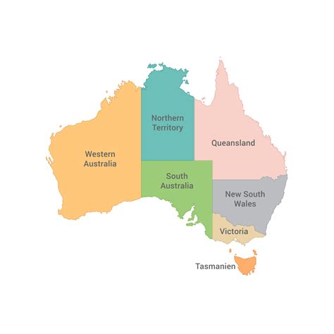 Australia mapa lleno color alto detalle apartado todas estados 22541457 PNG