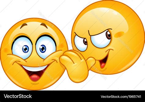 Telling a secret emoticon Royalty Free Vector Image