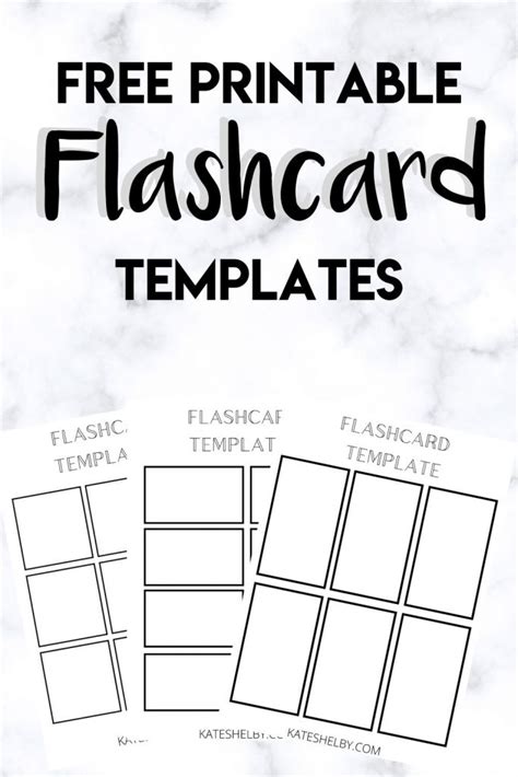 Printable Flashcard Template - Kate Shelby