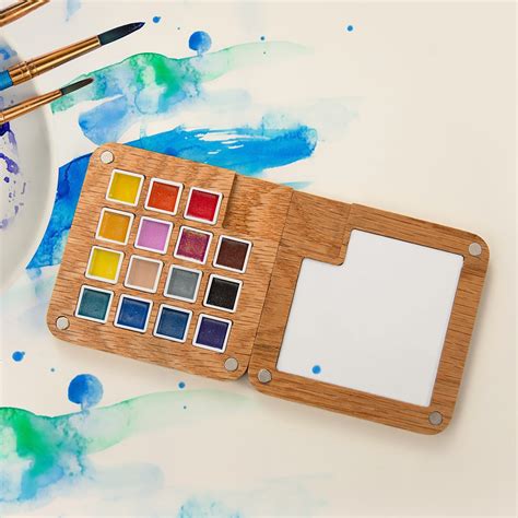 Custom Name Portable Watercolor Palette, Walnut Wood Tiny Palette ...