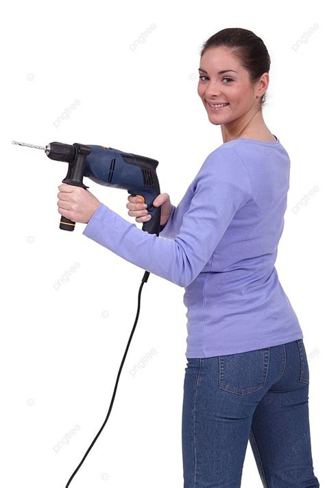 Woman With Drill Accident Boring Photo Background And Picture For Free ...