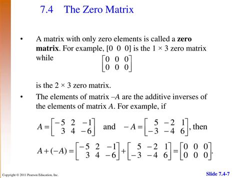 PPT - 7.4 Matrix Properties and Operations PowerPoint Presentation ...