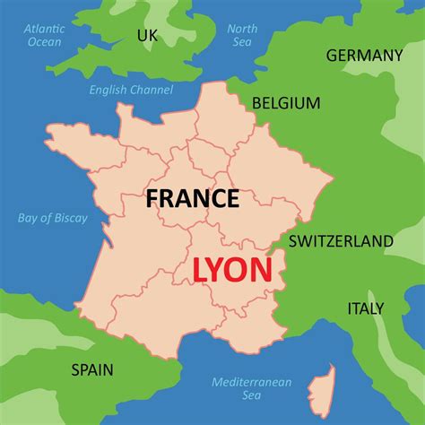 lyon frankrike karta Lyon karta - Europa Karta