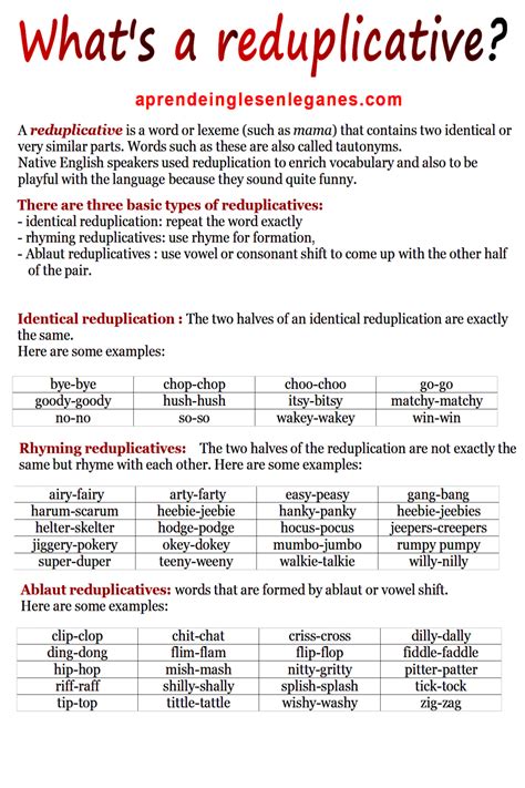 Reduplicatives English Idioms, English Lessons, English Grammar ...