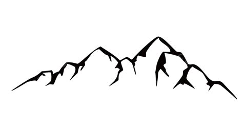 Simple Mountains Silhouette Vector, Mountain, Silhouette, View PNG and ...