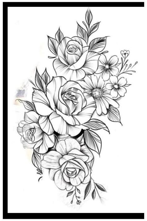 #floral #tattoo #stencil #floraltattoostencil | Flower tattoo designs ...