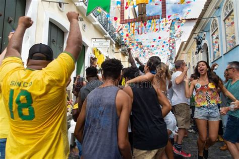 Brazilian Fans Celebrating the Goal in the Game between Brazil Vs Costa ...