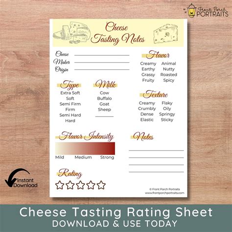 Cheese Tasting Cheese Tasting Guide Cheese Tasting Journal - Etsy