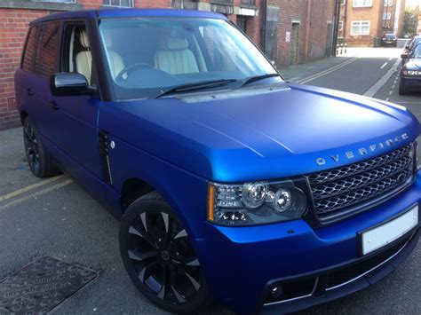 matte metallic blue range rover