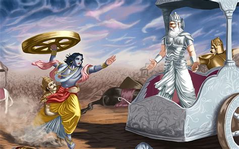 Online crop | HD wallpaper: Lord Krishna And Bhishma Pitamah, Hindu god ...