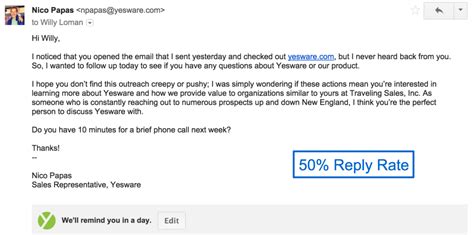 4 Sales Follow Up Email Samples With Templates Ready To Go - Yesware Blog