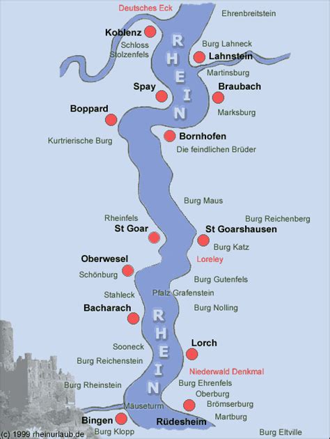 Map of Germany Rhine River maps German Valley road Rhineland Palatinate ...