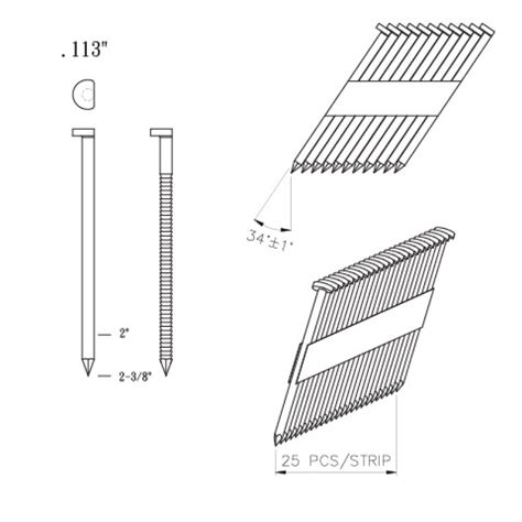 0.113" Shank Dia. Clipped Head Framing Nails