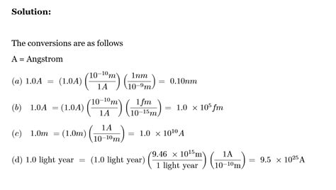 59. An angstrom (symbol A ) is a unit of length, defined as 10^-10 m ...