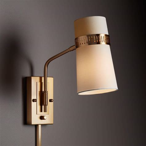 Cartwright Warm Antique Brass Plug-In Wall Lamp - #9F152 | Lamps Plus