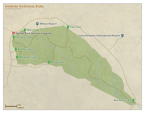 Nairobi NP Map – Detailed Map of Nairobi National Park