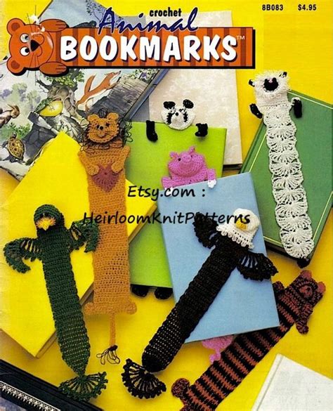 7 Patterns Animal Bookmarks Crochet Pattern PDF Crochet Lion - Etsy