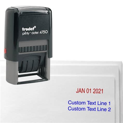 Self-Inking Date Stamp with Custom Text | Simply Stamps