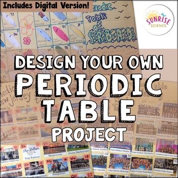 Periodic Table Project Design Your Own Distance Learning by Sunrise Science