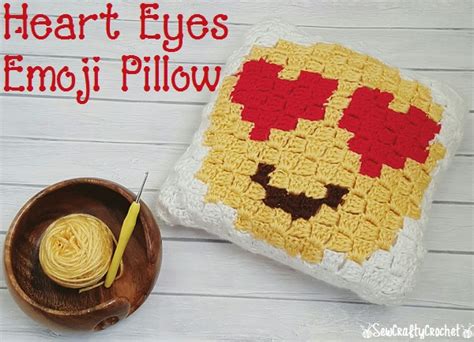 Heart Eyes Emoji Pillow - Sew Crafty Crochet