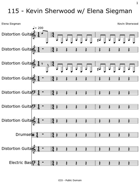 115 - Kevin Sherwood w/ Elena Siegman - Sheet music for Distortion ...