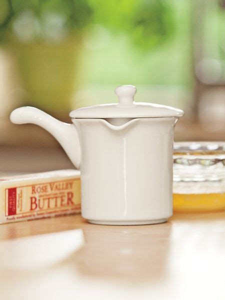 Melt, serve and store butter in this microwavable ceramic pot with lid ...