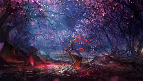 digital Art, Forest, Trees, Colorful, Fantasy Art, Artwork, Landscape ...