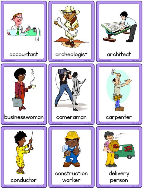 Jobs Flashcards – Set C – ESL Flashcards