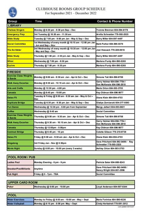 Clubhouse-Rooms-group-Schedule-September-2021-December-2022 | Chelsea Today
