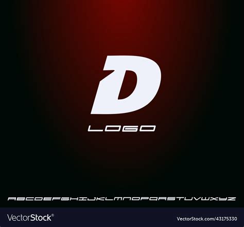 Logo of bold italic letter d heavy monogram Vector Image