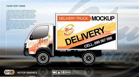 Vector modern truck mockup ~ Product Mockups ~ Creative Market